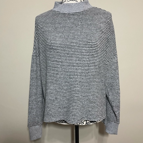 Free Press • Gray • Stripe • Mock Neck • Sweater - Picture 2 of 6